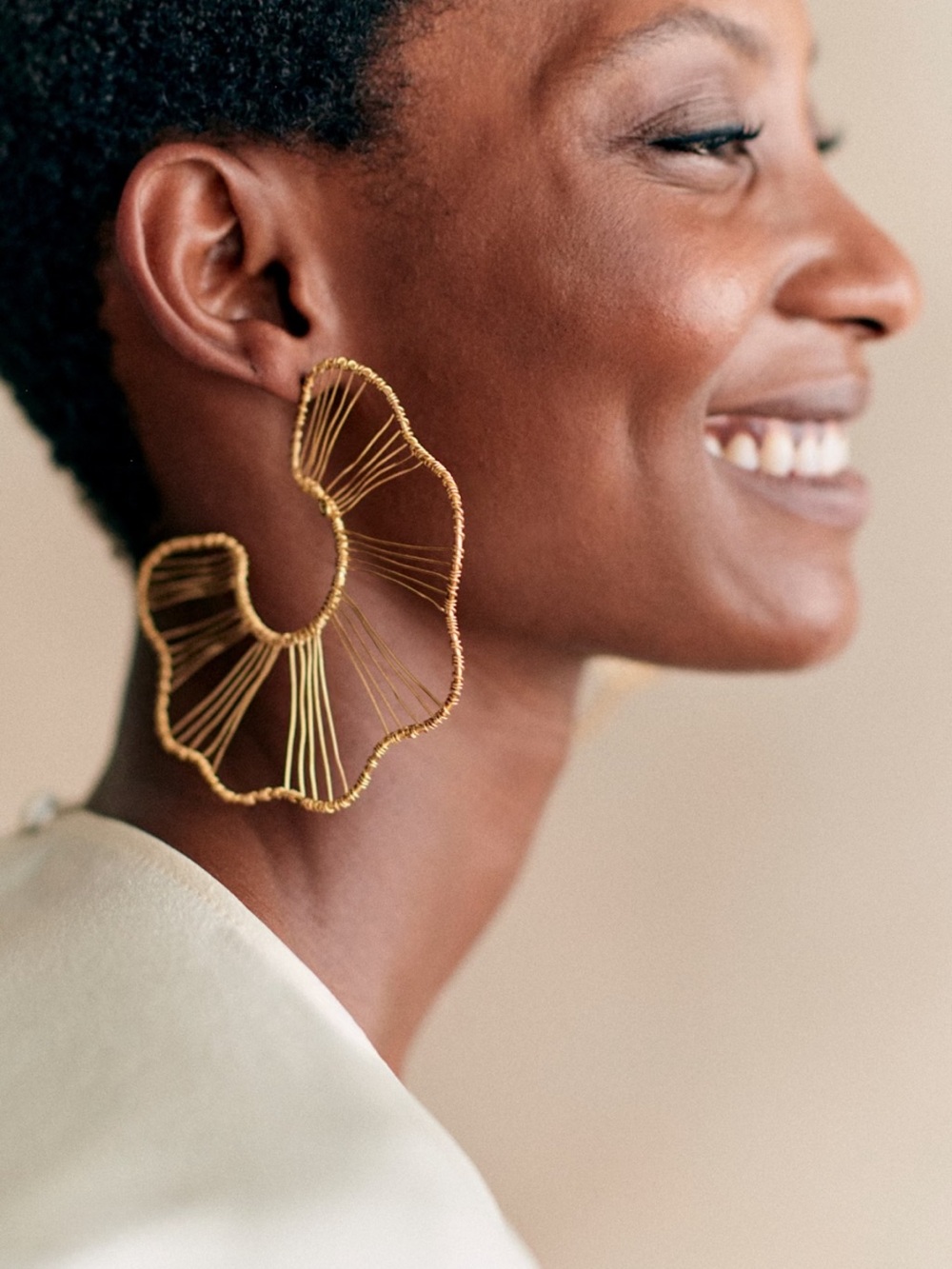Sezane Lydia Hoops — Gold-Plated Statement Earrings